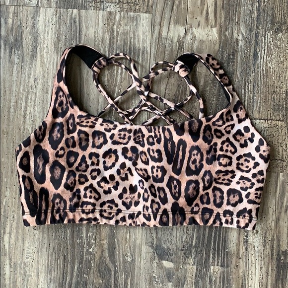 Onzie Other - Onzie Leopard Criss-Cross Sports Bra